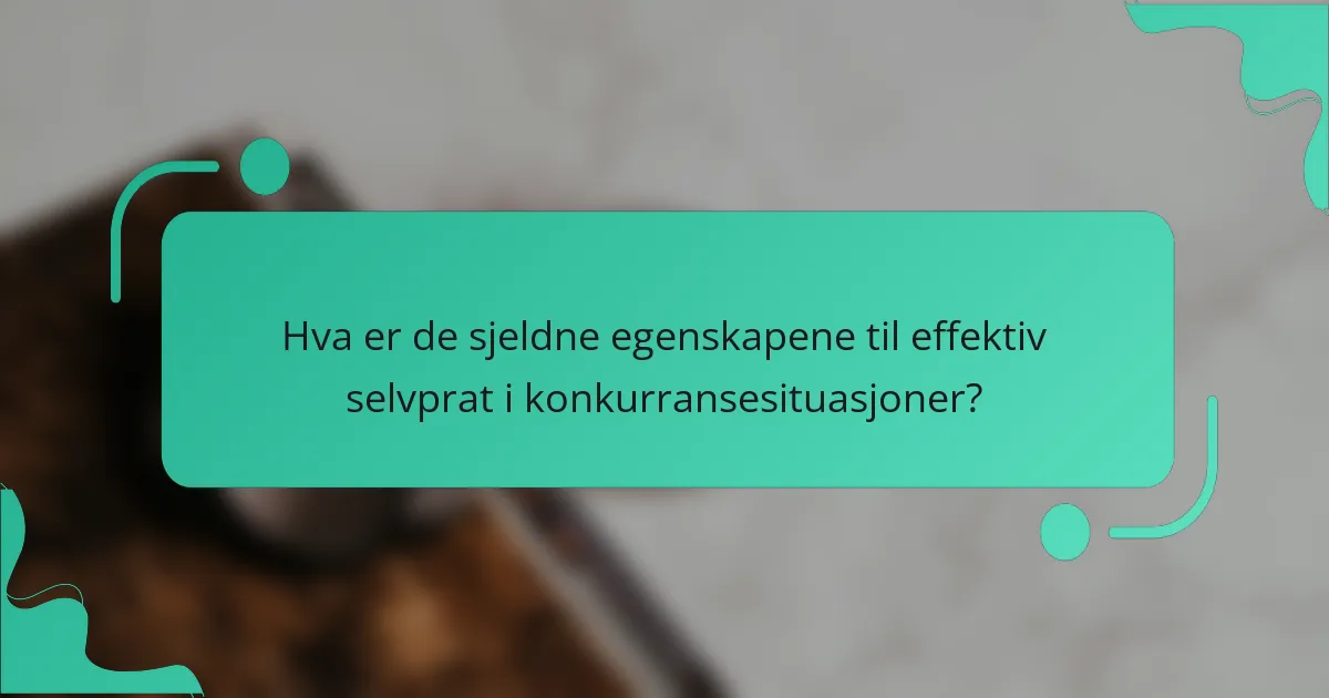 Hva er de sjeldne egenskapene til effektiv selvprat i konkurransesituasjoner?