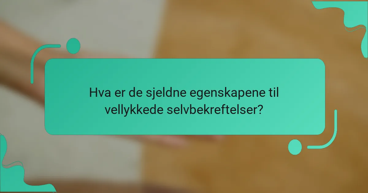 Hva er de sjeldne egenskapene til vellykkede selvbekreftelser?